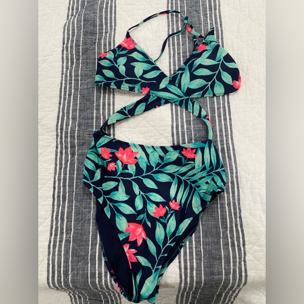 American eagle cross body bathing suit, one piece